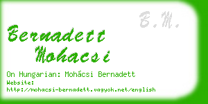 bernadett mohacsi business card