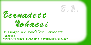 bernadett mohacsi business card